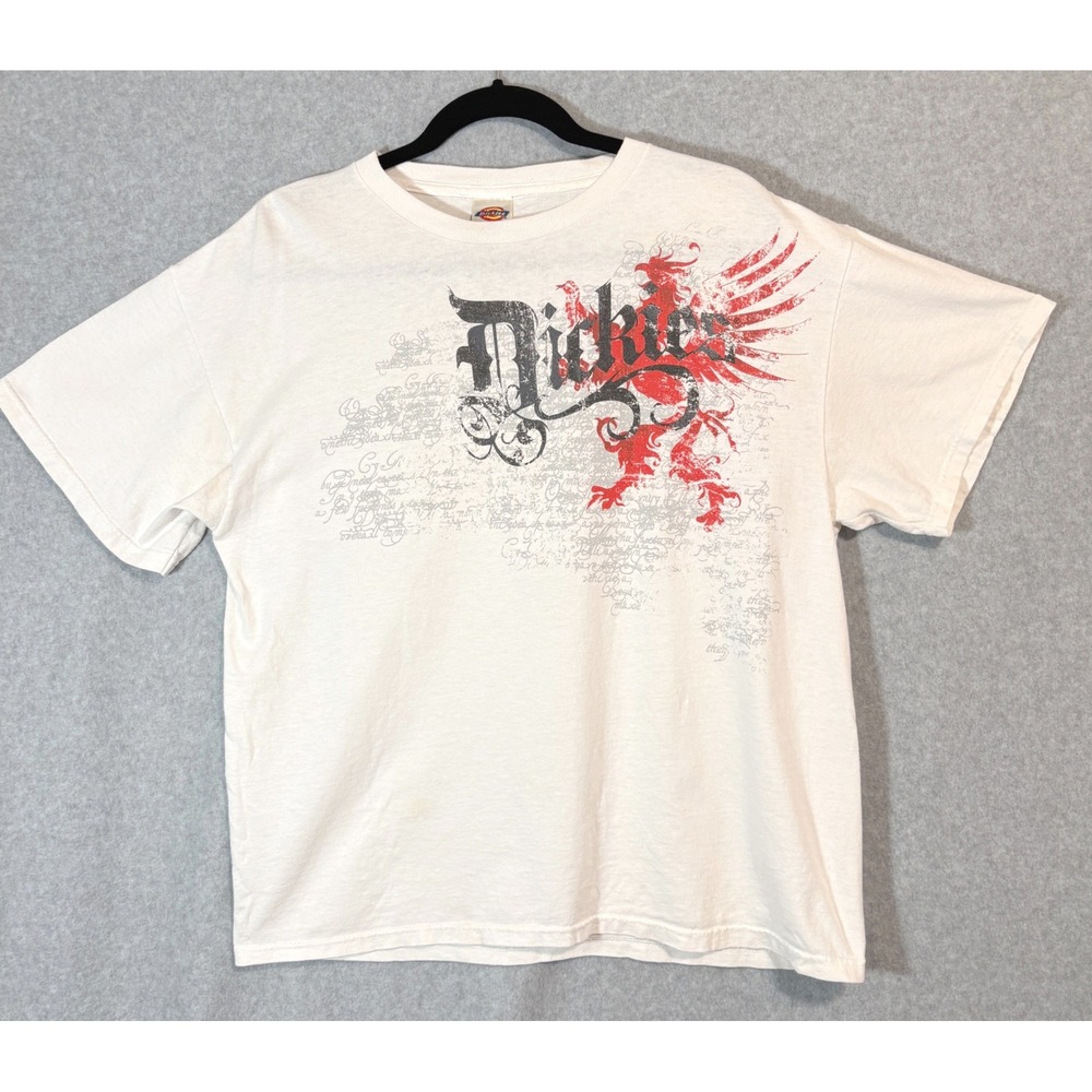 Vintage Dickies Y2K Gothic Graphic T-Shirt Sz Large Tattoo Skater Streetwear Tee